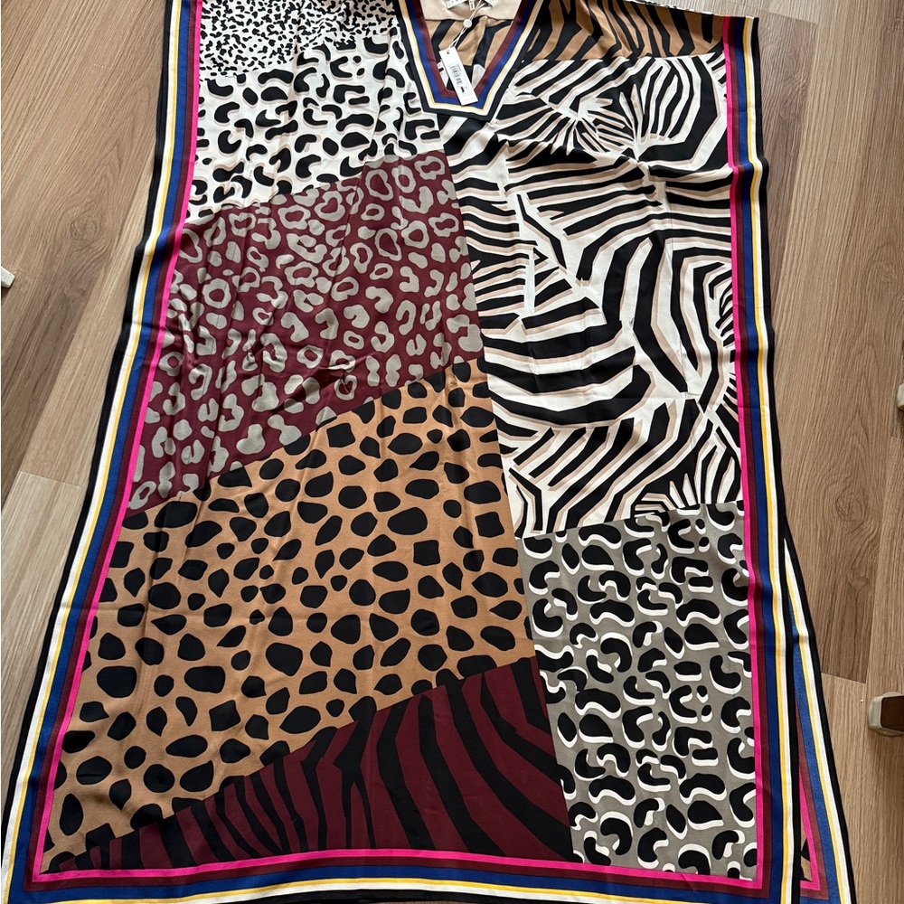 Animal Print Silk Trina Turk Caftan Dress